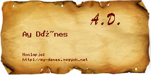 Ay Dénes névjegykártya